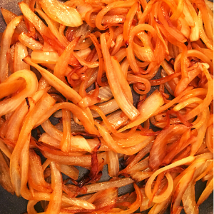 Closeup Image of Caramelizing Onions