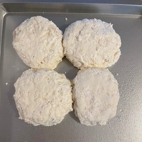 biscuits on baking pan