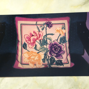 Image of Floral Needlepoint Pillow