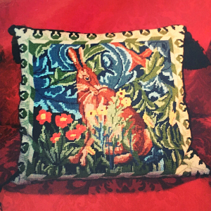 Image of Rabbit Needlepoint Pillow