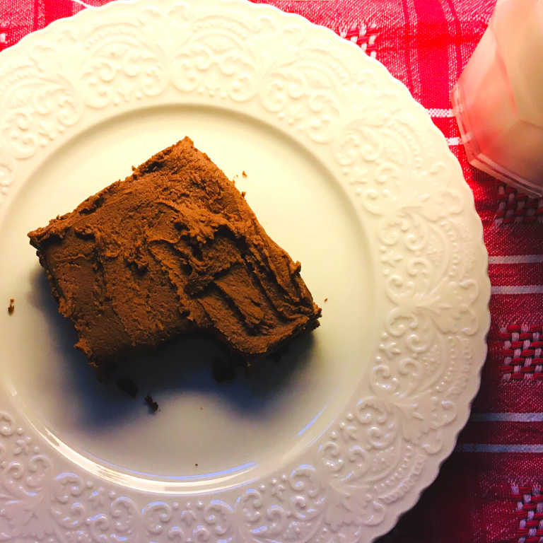 Grandma Dot's brownie on a plate