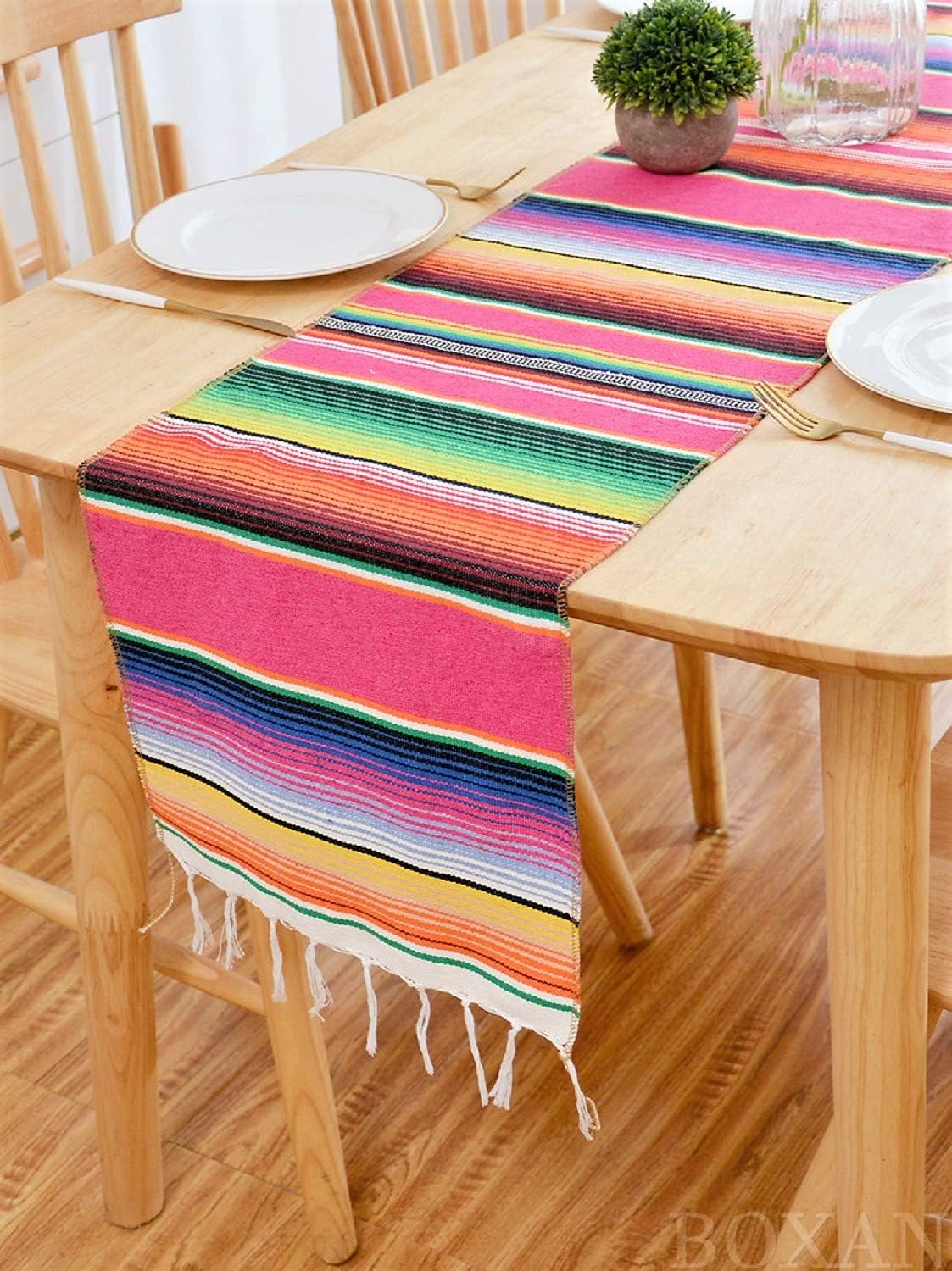 multicolor serape table runner