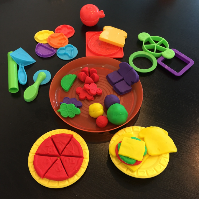 fractions with play dough, playdough activities