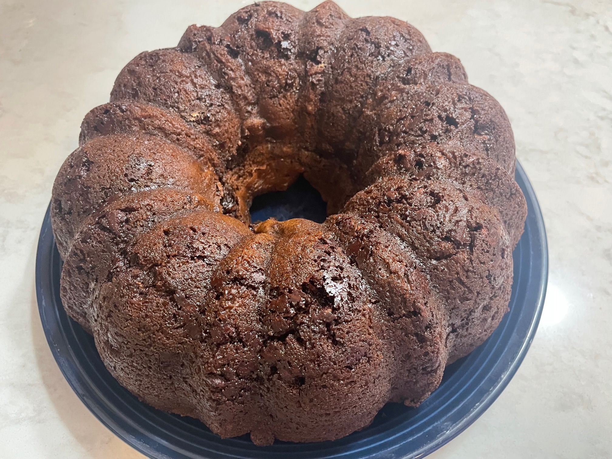 so easy triple chocolate cake from the oven