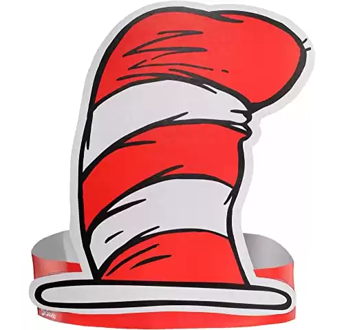 amscan Dr. Seuss Cat in The Hat Paper Hats for Kids, Birthday Party Supplies, 8″ Dia. x 8″ H, One Size, 36 Count
