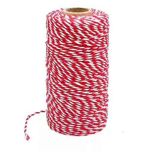 Red White Gift Twine String Holiday Twine 328 Feet Cotton Bakers Twine Crafts Christmas Twine Durable Packing String