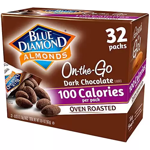 Blue Diamond Almonds Dark Chocolate Cocoa Dusted Snack Nuts, 100 Calorie Packs, 32 Count