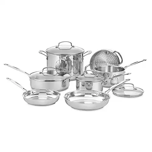 Cuisinart 11-Piece Cookware Set, Chef's Classic Stainless Steel Collection 77-11G