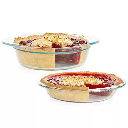 Pyrex Deep 2-Piece 9.5" Glass Baking Dish Set, Glass Bakeware Set, Dishwasher, Microwave, Freezer and Pre-Heated Oven Safe, Deep & Easy Grab