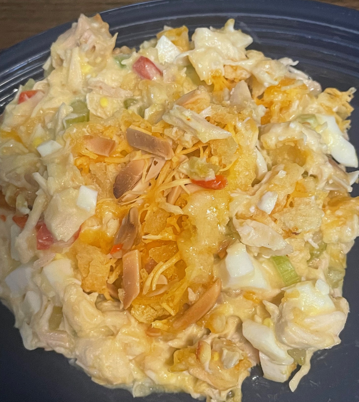 Hot chicken salad, chicken salad, vintage recipes