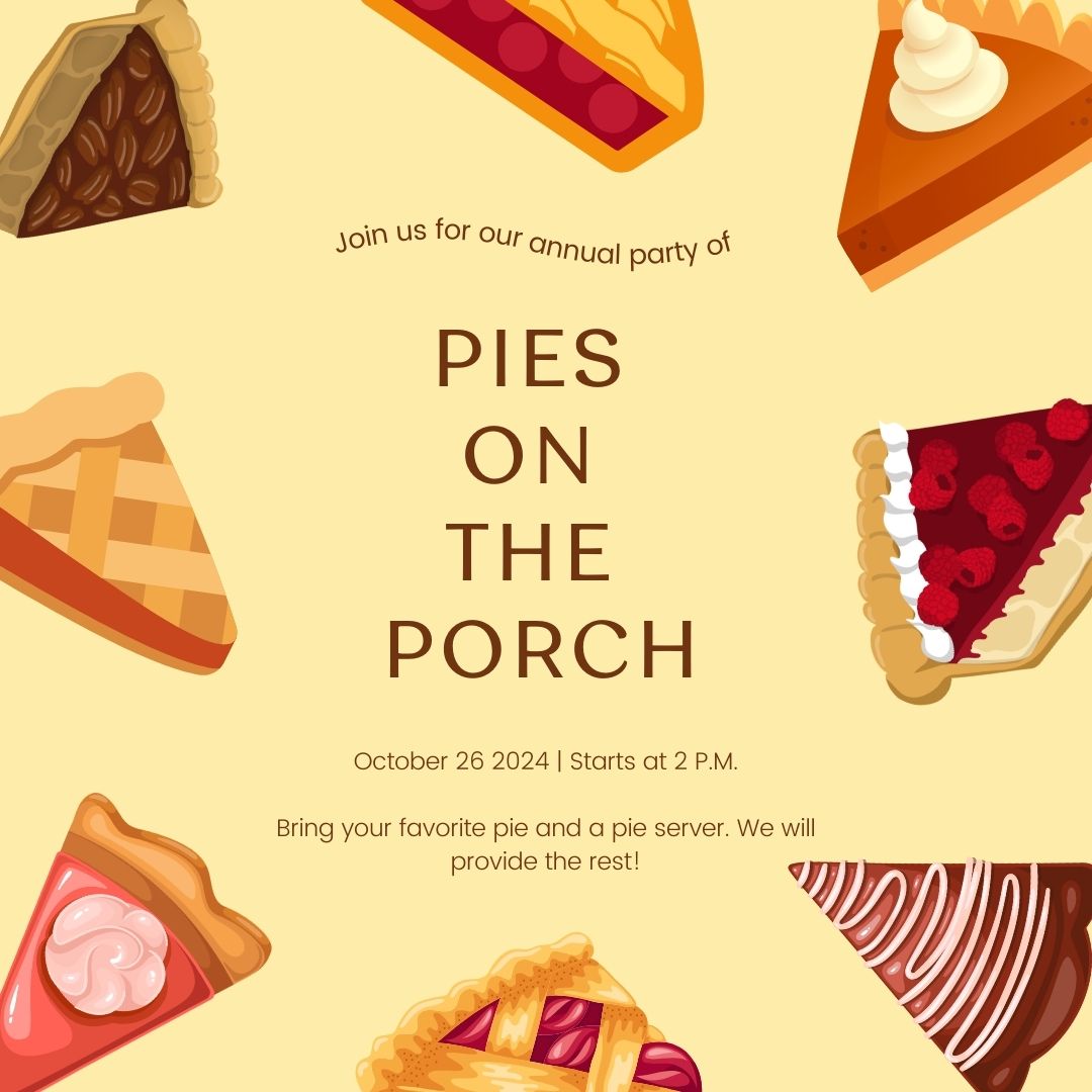 Pies on the Porch party invitation